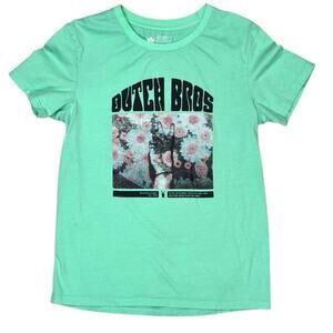 Dutch Bros Coffee Graphic T-Shirt Mint Green Unisex Size L Top